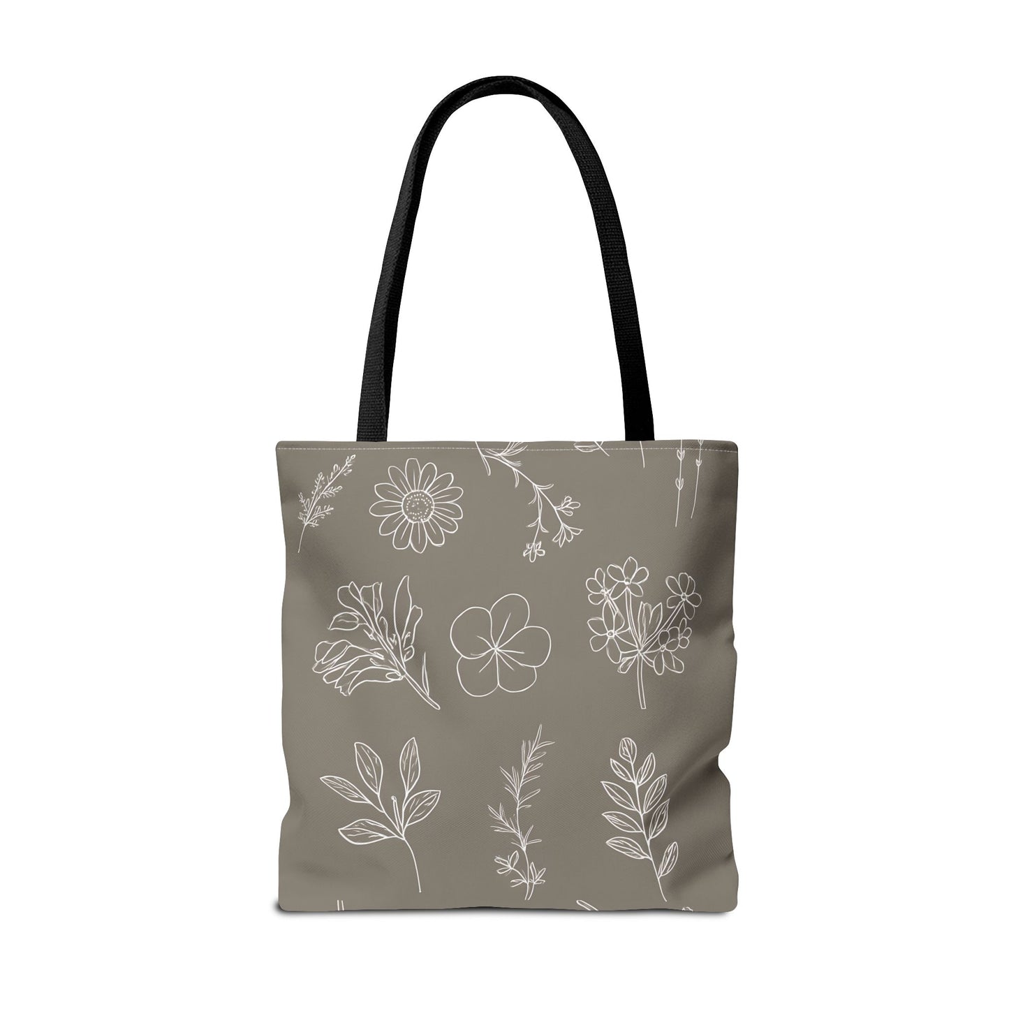 Floral Tote Bag, hand drawn vintage flowers
