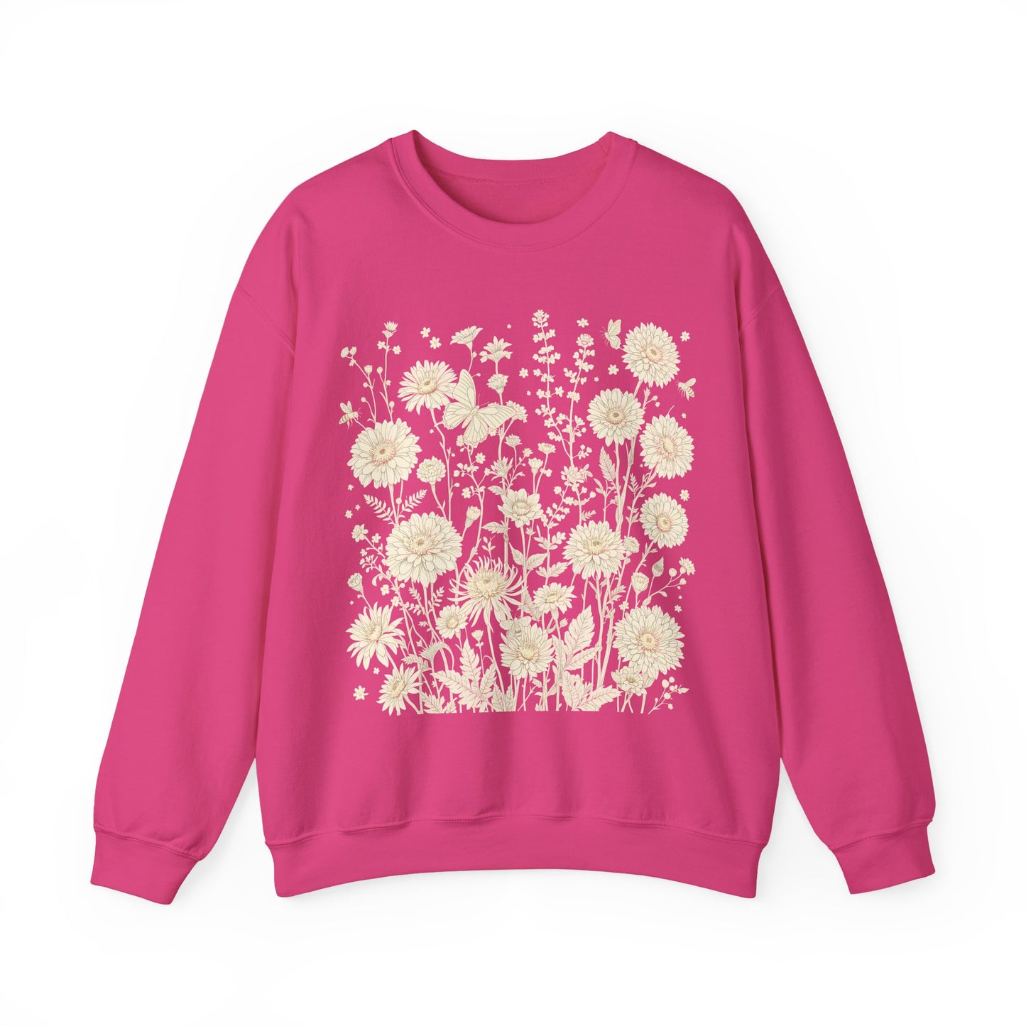 Floral Sweatshirt | Boho Wildflower Long Sleeve |  Wild Flowers Sweatshirt