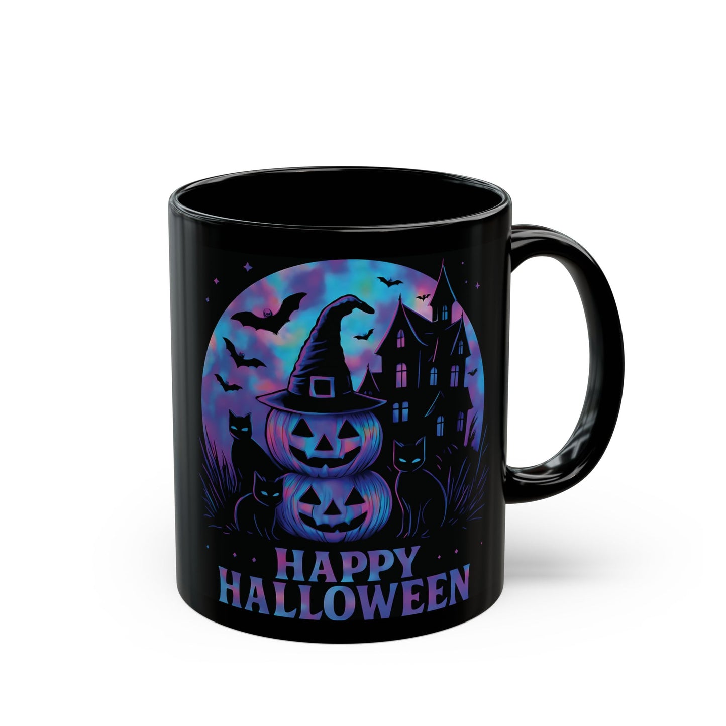 Spooky Holographic Mug, let its spooky cups' design bring a jackolantern glow to your morning brew.