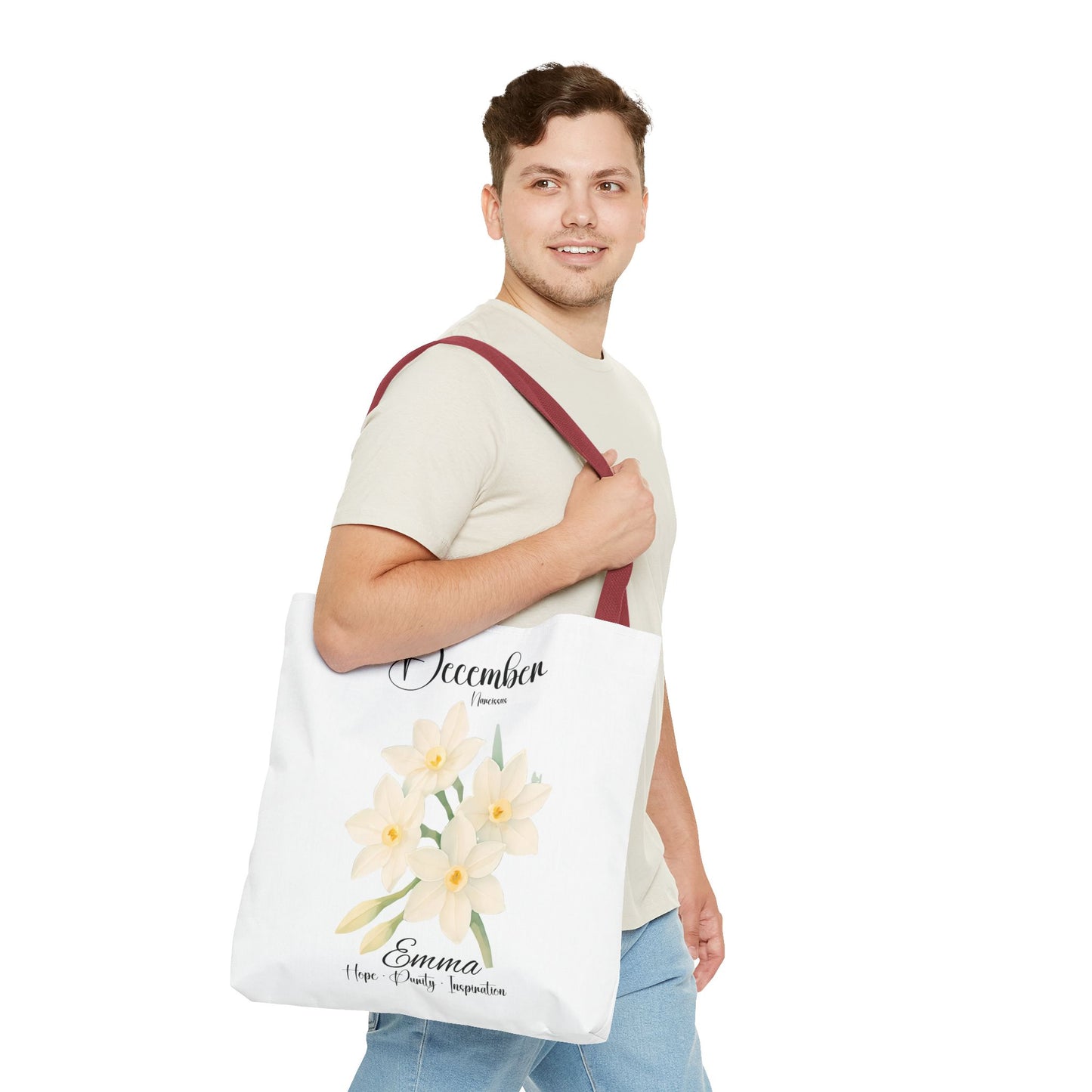 Personlized Birth Month Flower Tote Bag, Botanical Aesthetic Canvas Tote Bag, Bestfriend Gift