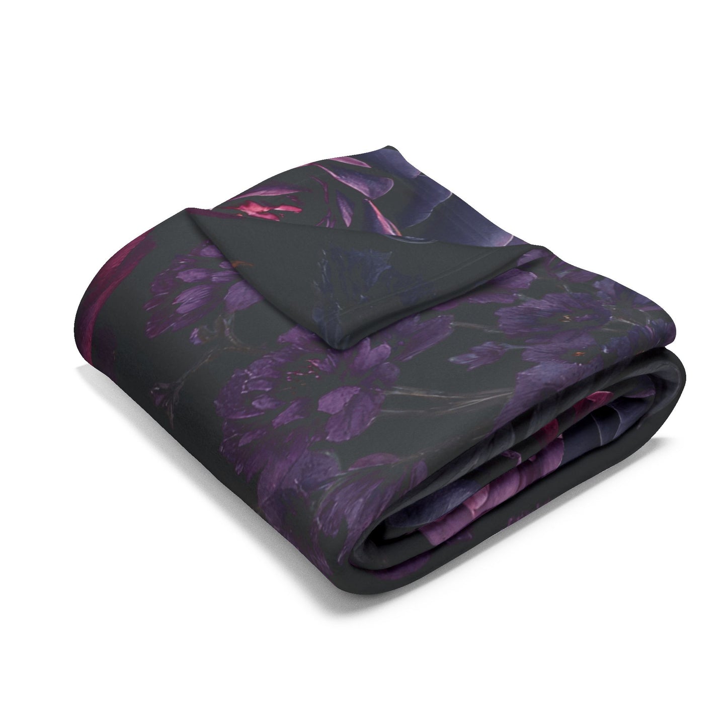 Black floral Fleece Blanket gothic home decor ,winter warm throw