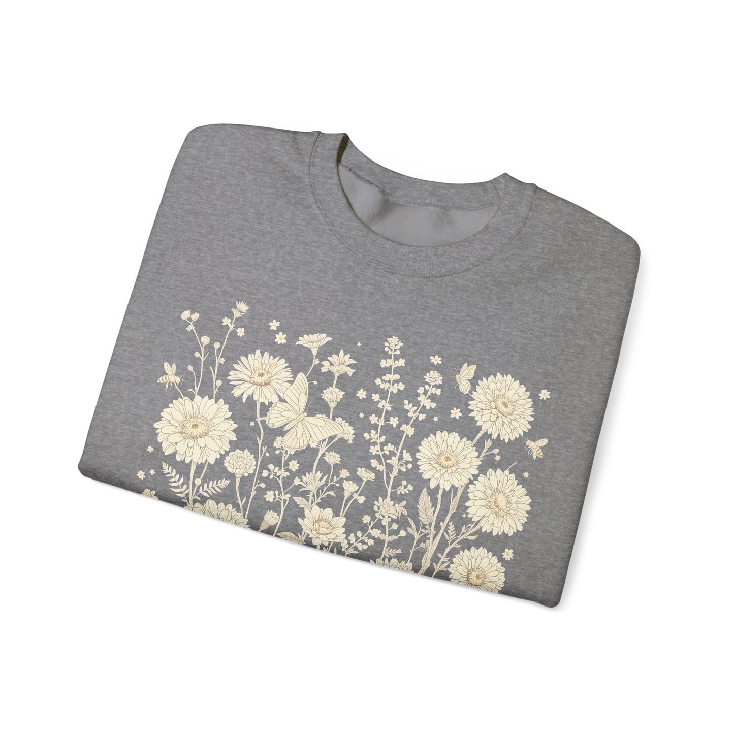 Floral Sweatshirt | Boho Wildflower Long Sleeve |  Wild Flowers Sweatshirt