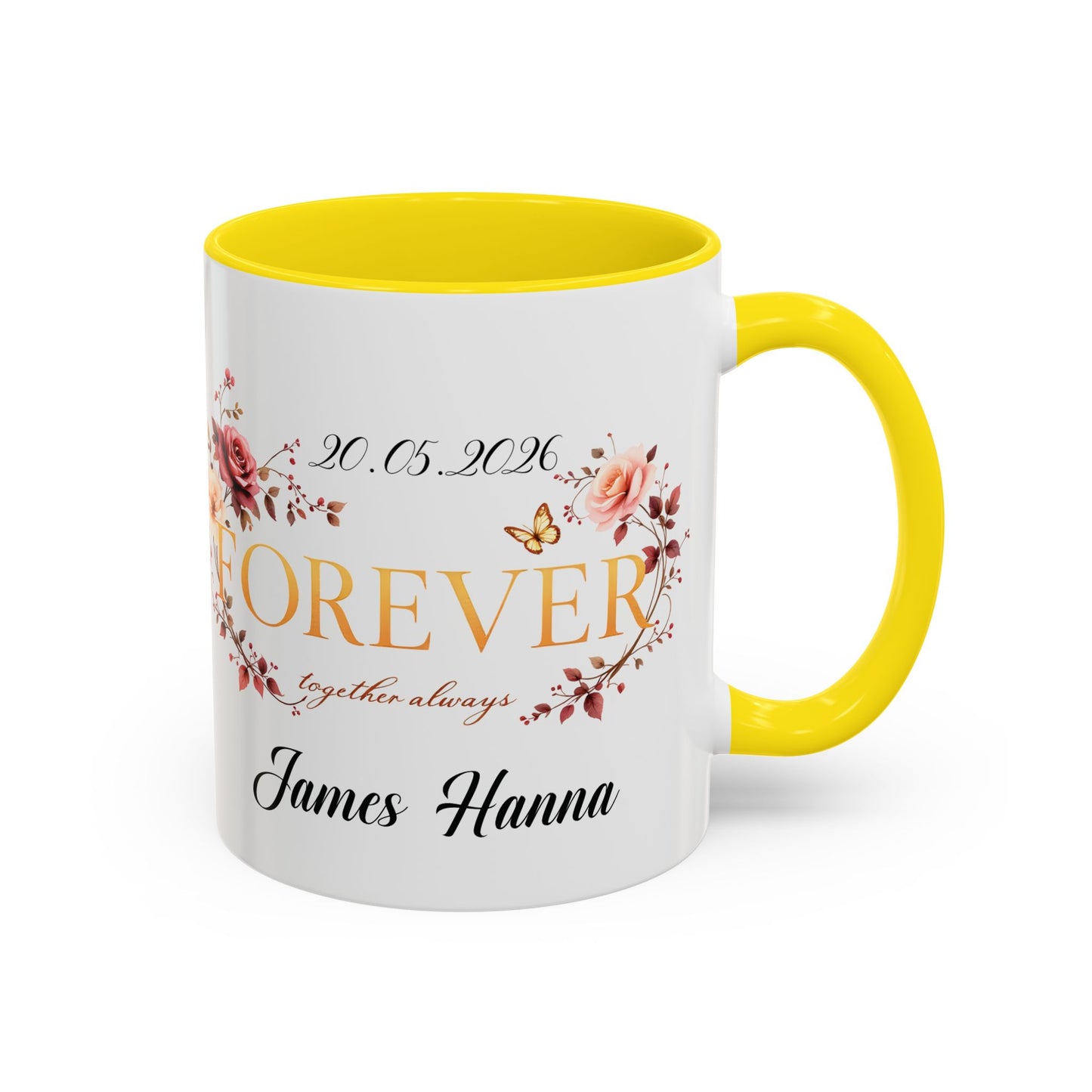 Custom wedding mug, valentines day gift, anniversary mug, bridal shower mug.