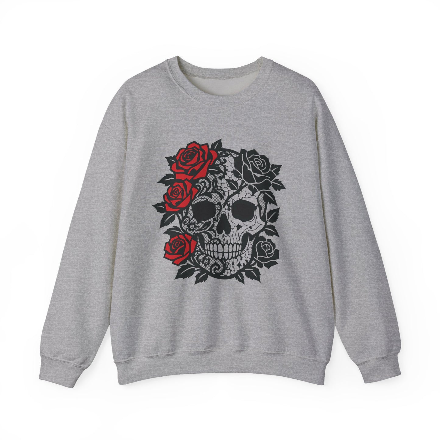 skull and roses gothic sweater, dark academia grunge clothing, alternative gifts.