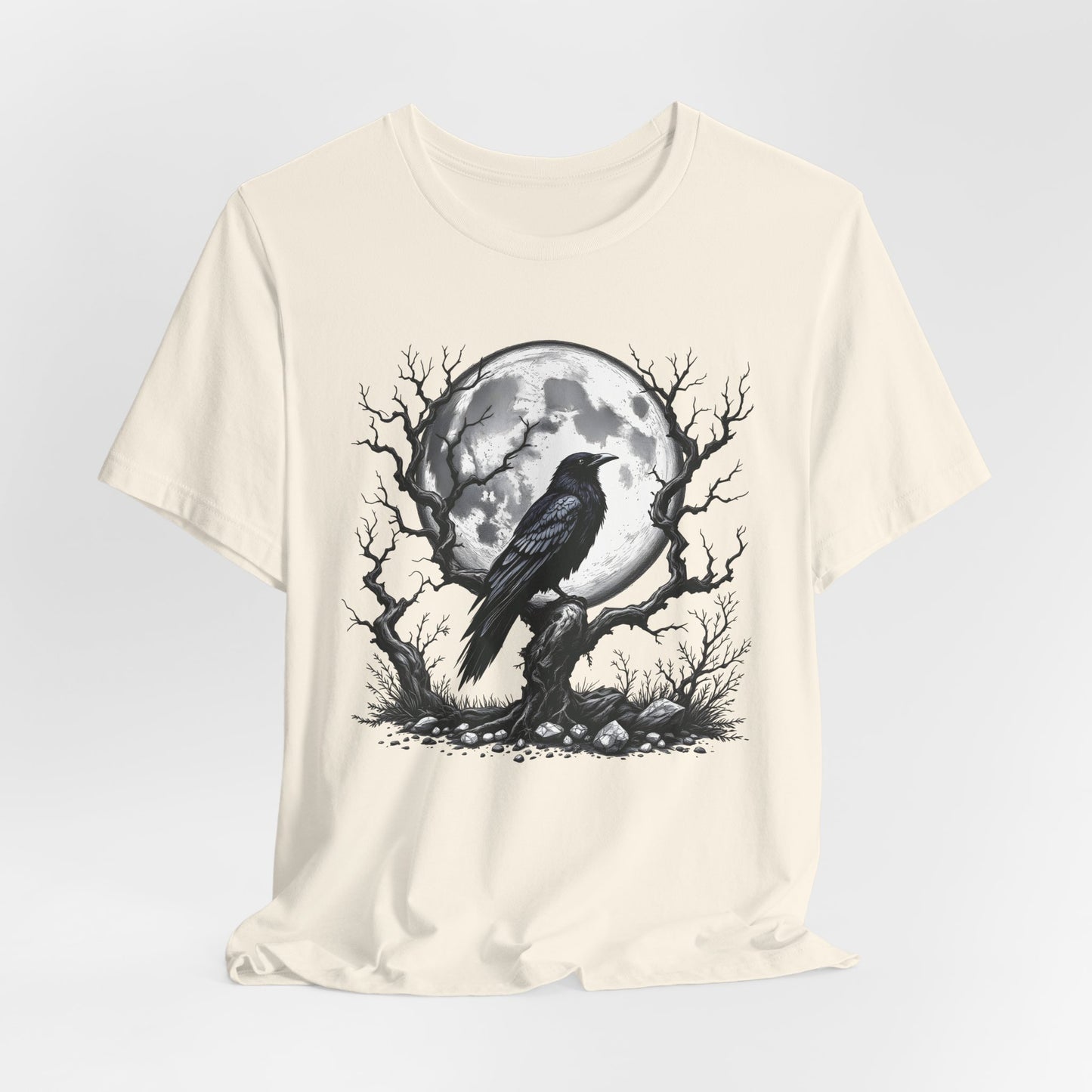 Moonlit Raven Shirt, Raven T Shirt, Black Crow Tee, Crows T Shirt, Pagan Shirt.