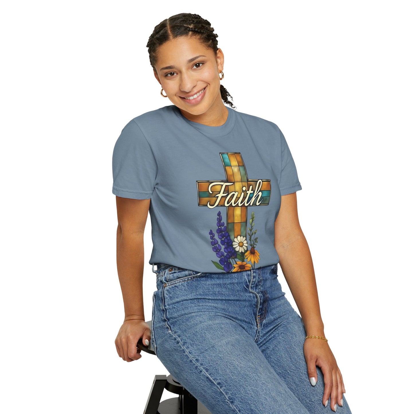 Christianity Faith Cross Comfort Colors T-shirt, Christianity gift or elevating your own collection of Christian merch, this shirt is a testament to the belief that God is good.