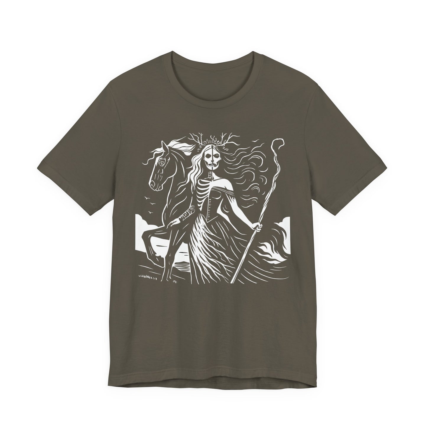 Pagan Goddess Hel Viking T-shirt, This piece of Viking apparel is more than just a shirt; it's a tribute to the enigmatic goddess of death.