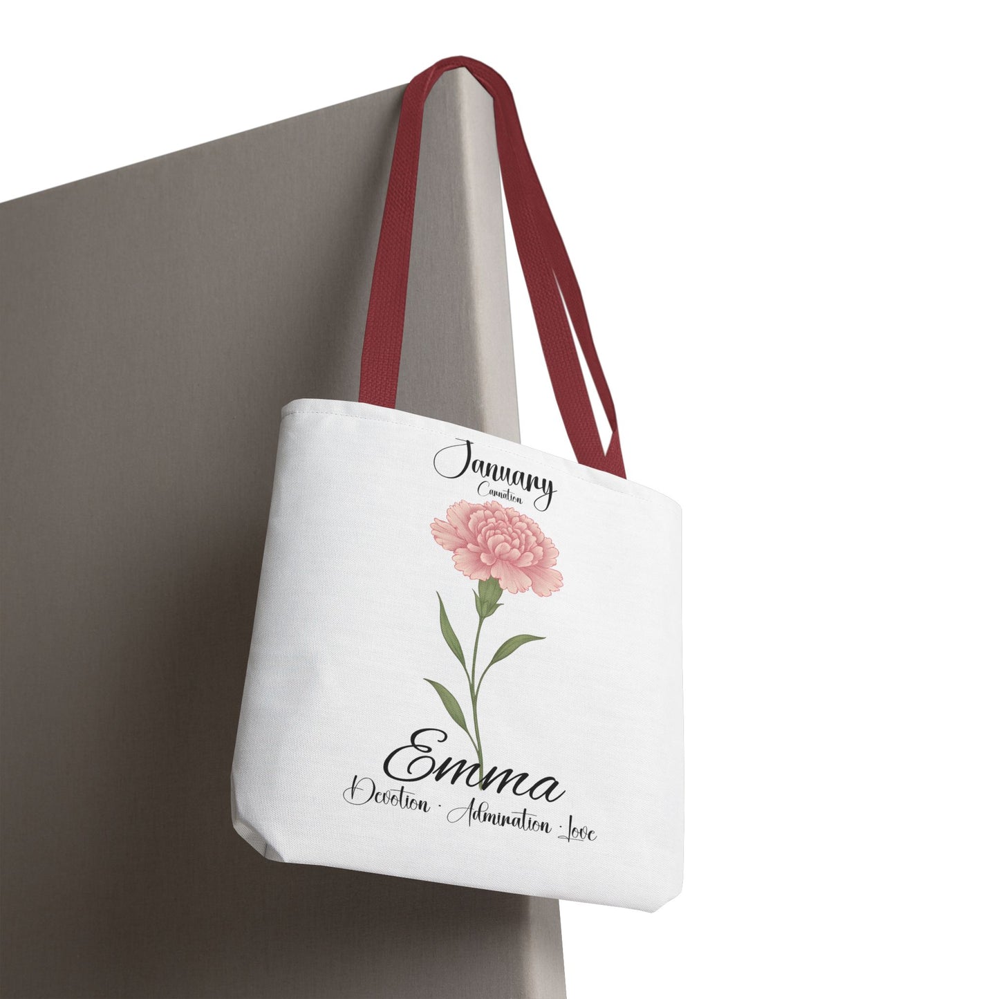 Personlized Birth Month Flower Tote Bag, Botanical Aesthetic Canvas Tote Bag, Bestfriend Gift
