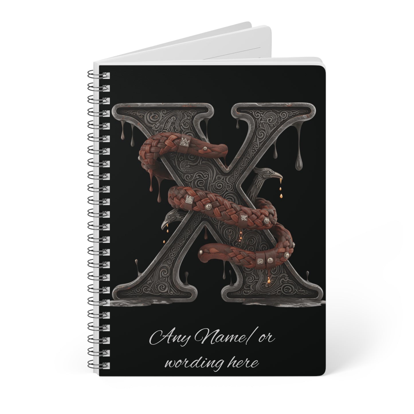 Personalized Norse Witchy Monogram A5 Notebook, Custom Journal, Monogram  Letter "W" Notebook.