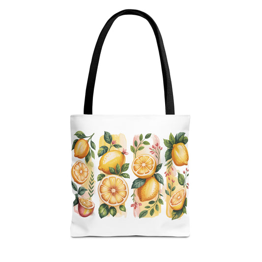 lemon tote bag, large grocery tote, alternative gifts