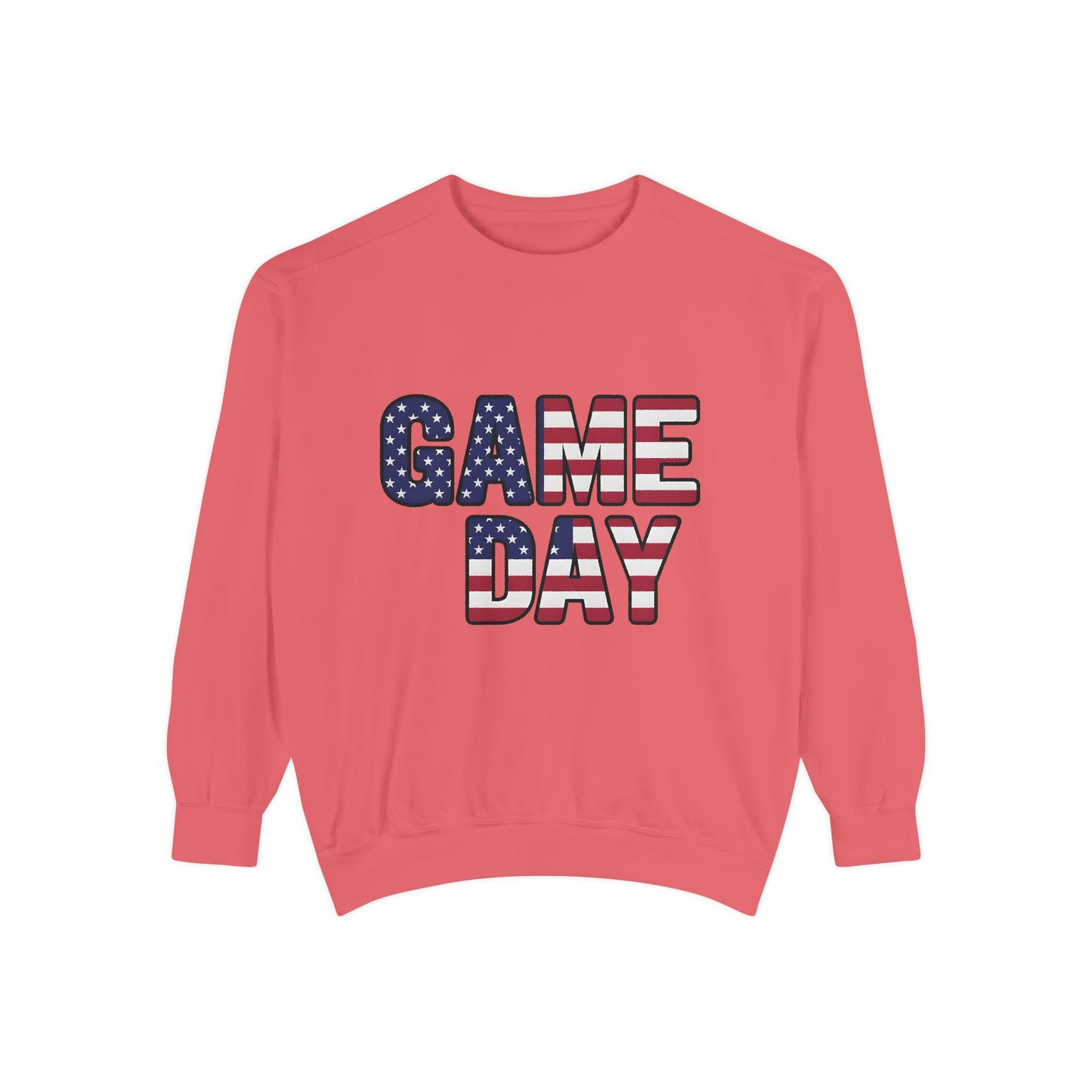 Game Day Comfort Colors sweatshirt, patriotic sweater, sports apparel.