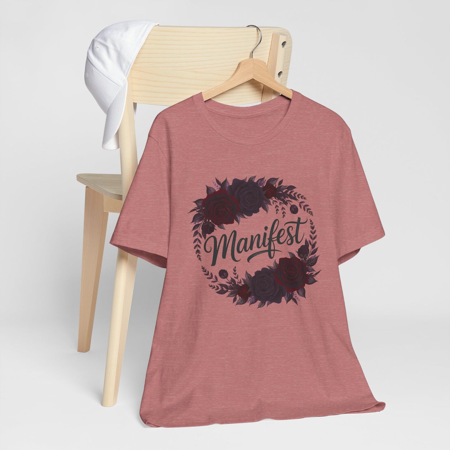 Manifest Witchy T-Shirt | Dark Feminine Floral Shirt | Witchy Glam Manifestation Tee | Spiritual Goddess Moon Graphic Top