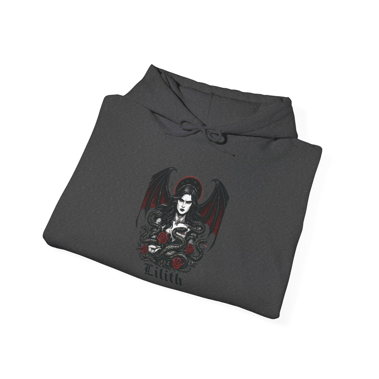 Goddess Lilith Graphic Hoodie, is a perfect blend of gothic clothes and witchy clothes, making it a must-have for those who celebrate the pagan lifestyle.