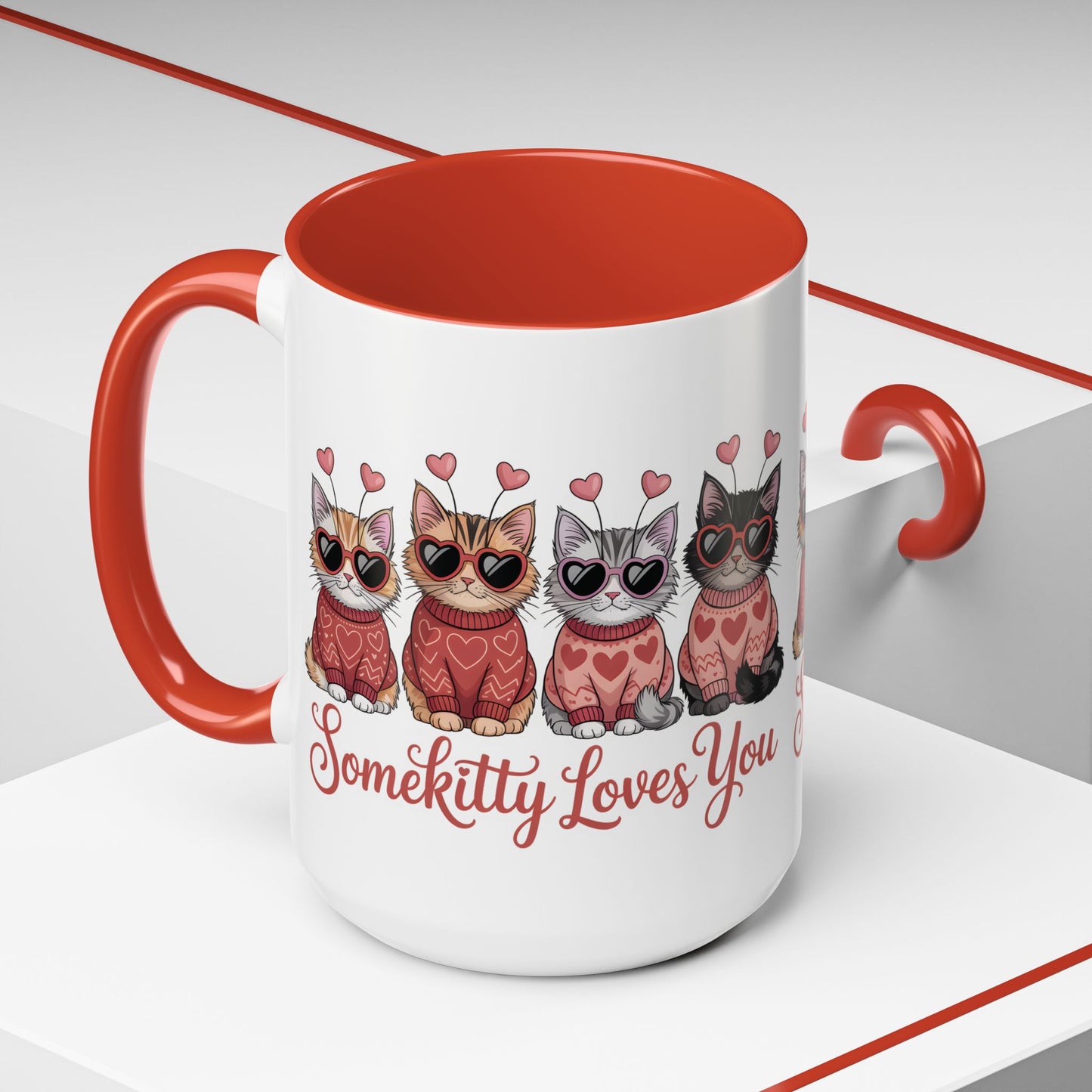 Valentine Kitty Mug | kitten Coffee Cup | cat Lover Gift | Valentines Day Mug |