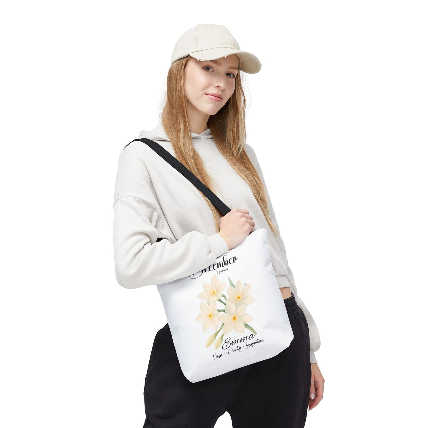Personlized Birth Month Flower Tote Bag, Botanical Aesthetic Canvas Tote Bag, Bestfriend Gift