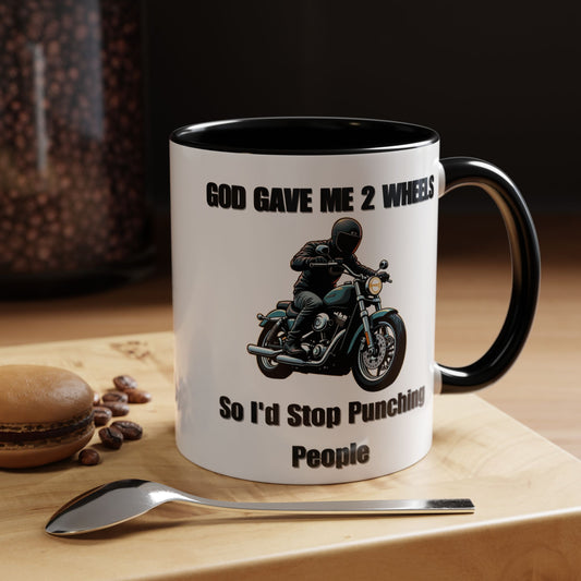 Motorcycle Humor Coffee Mug - Perfect for coffee lovers and motorcycle enthusiasts alike, this mug embodies a playful yet edgy vibe.