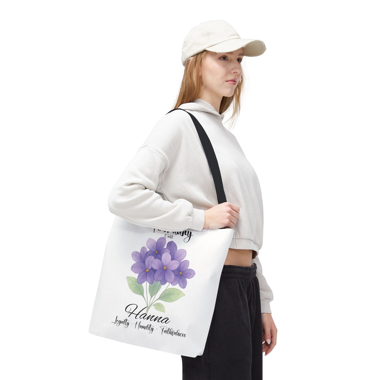 Personalized  floral gift tote bag for her, birth month flower, milestone birthdays, bestfriend gift.