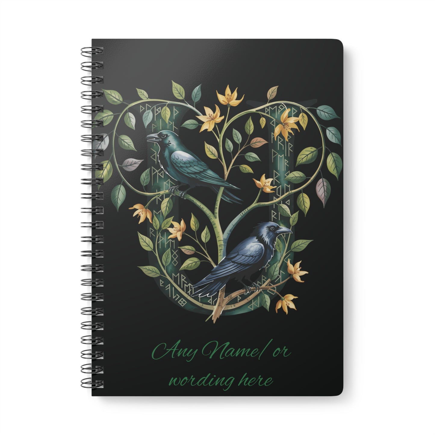 Personalized Norse Witchy Monogram A5 Notebook, Custom Journal, Monogram  Letter "U" Notebook.