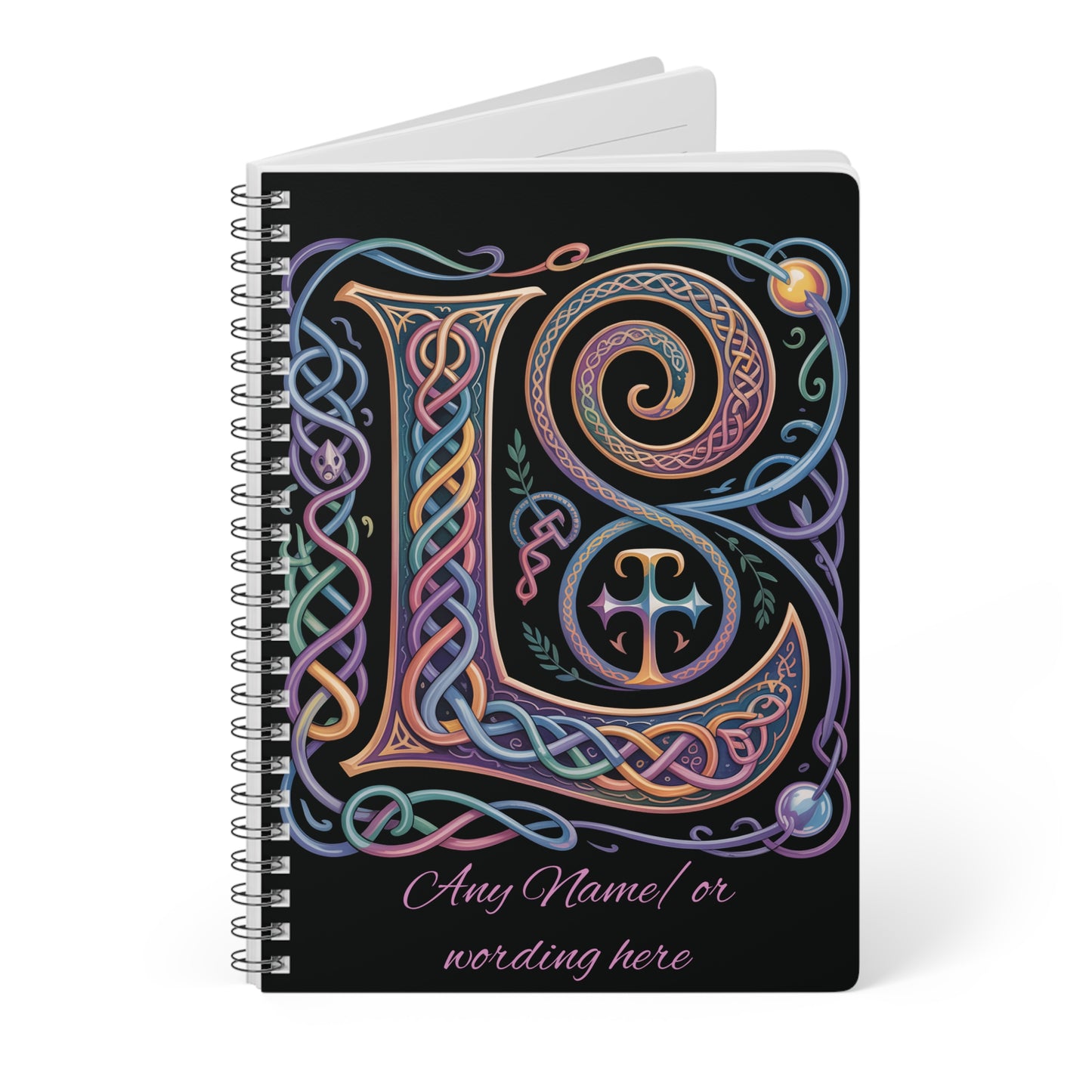 Personalized Norse Witchy Monogram A5 Notebook, Custom Journal,Monogram Notebook, Grimoire Journal, Book Of Shadows, Viking Grimoire Journal