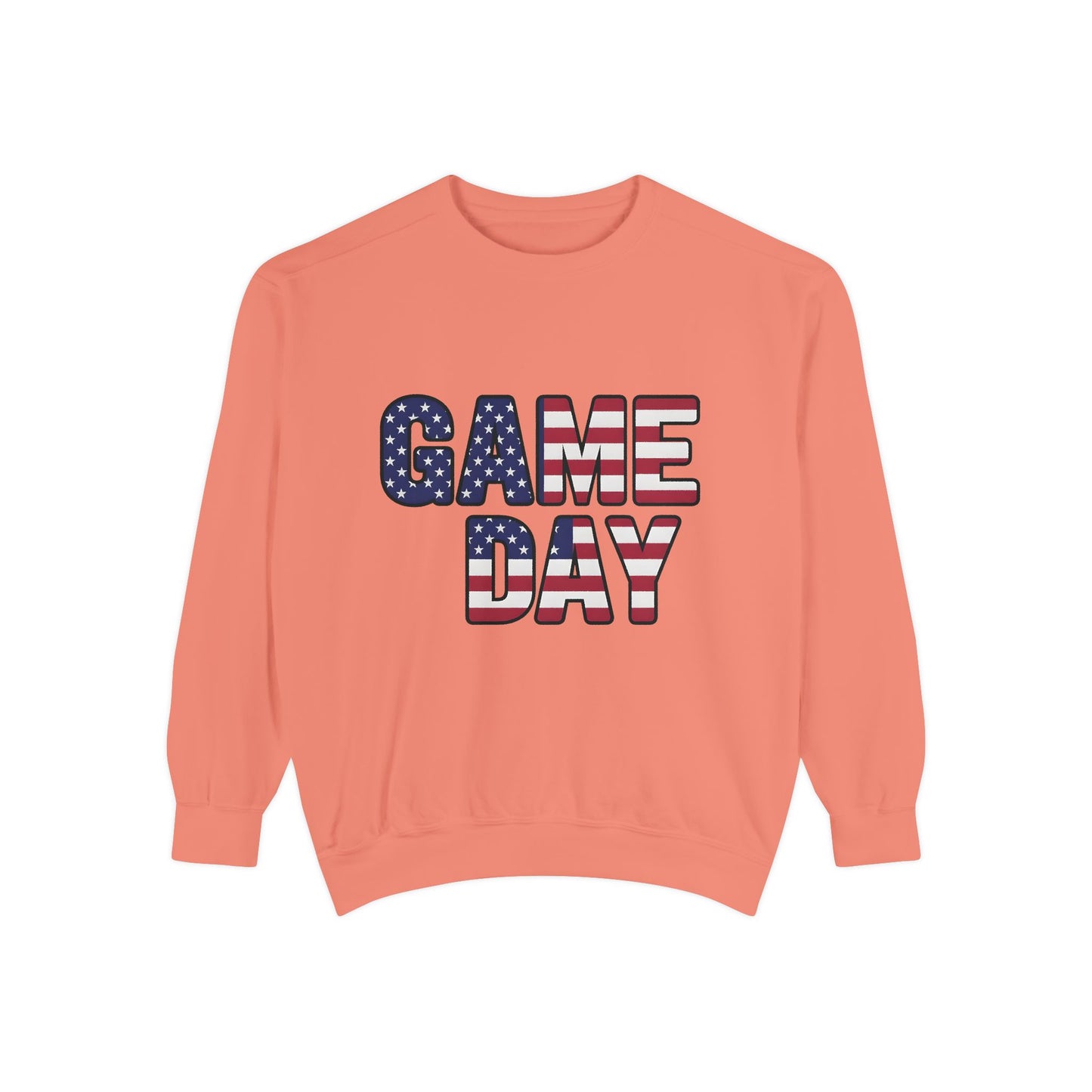 Game Day Comfort Colors sweatshirt, patriotic sweater, sports apparel.