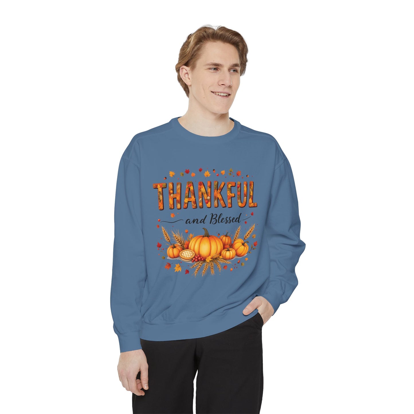 Thankful and Blessed Sweatshirt, Cozy Fall Apparel, Thankful Blessed ,Cotton, Fall Harvest Top, Gratitude Casual Wear.