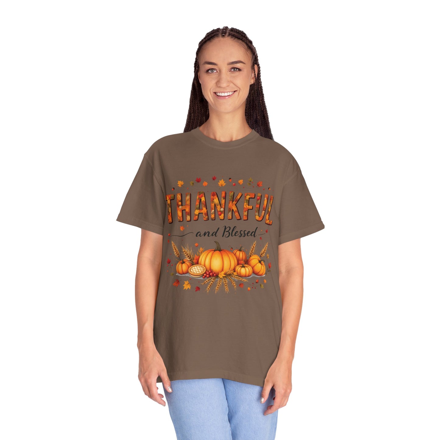 Thankful and Blessed T-Shirt, Fall Tee, Autumn Shirt, Thanksgiving Outfit, Gift for Friends and Family, Cozy Casual Wear