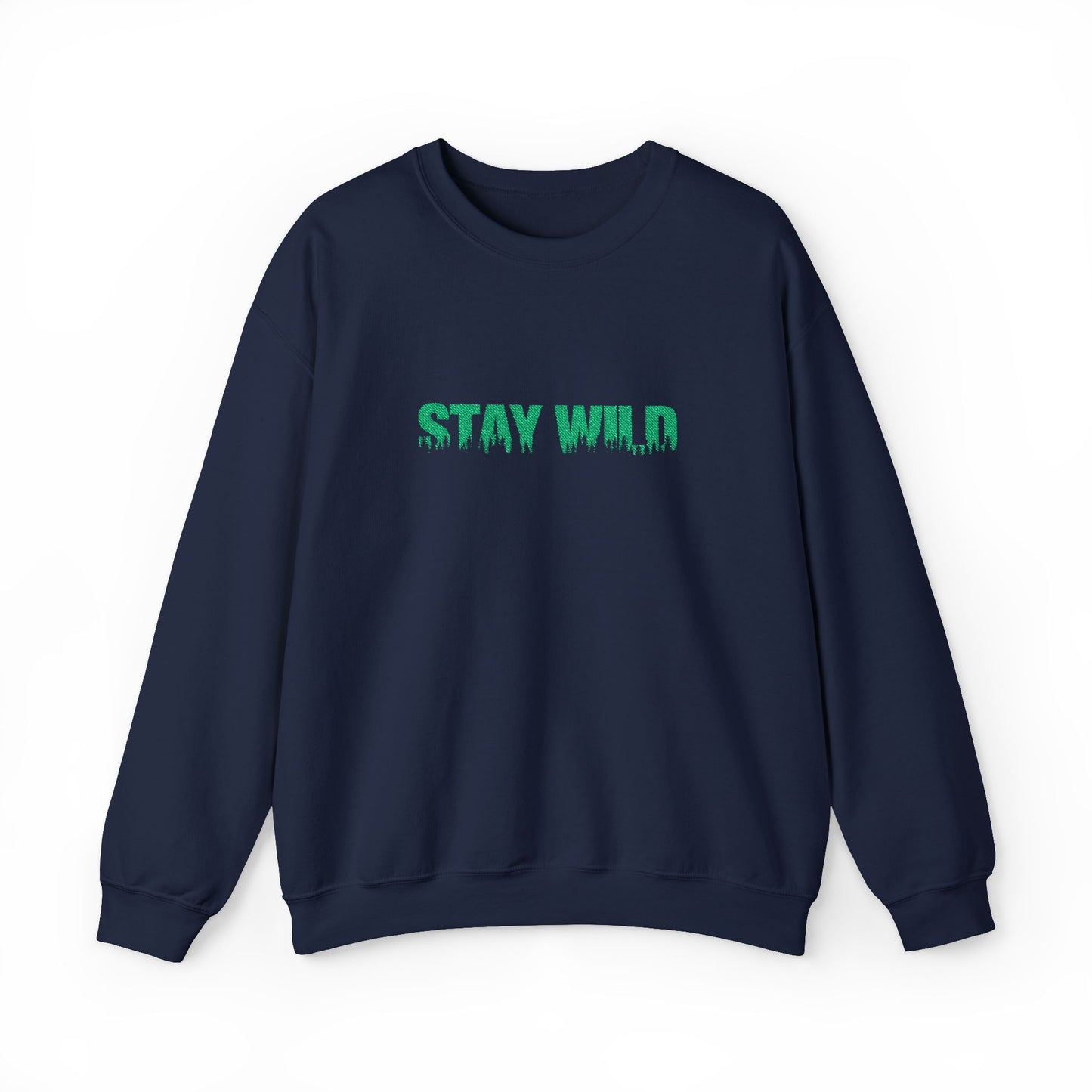 Stay Wild Forest Graphic Embroidered Nature Crewneck, Outdoors Sweatshirt, Hiking & Camping Gift