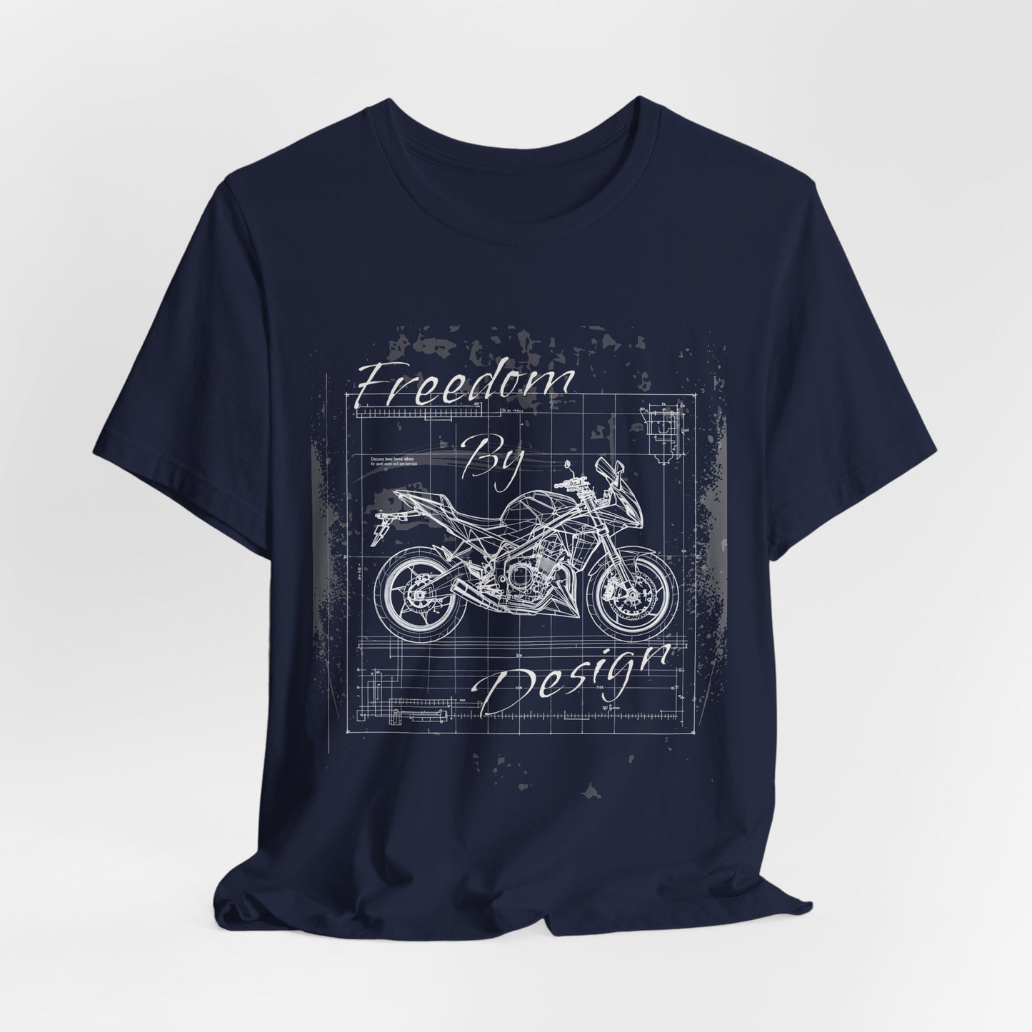 Freedom By Design Motorcycle T-Shirt , Blueprint Motorbike Tee , Biker Dad Gift , Mechanic Shirt , Motorcycle Rider Gift for Him
