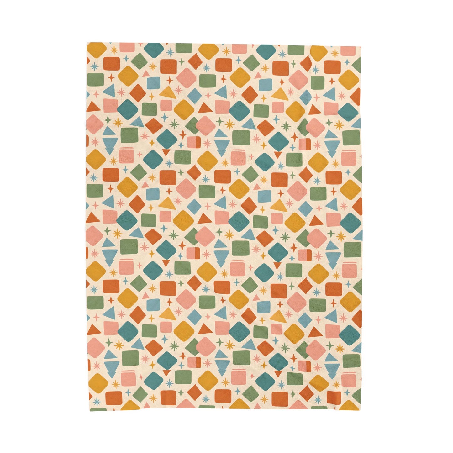 Colorful Geometric Kids Blanket, Playful Nursery Decor Throw ,Toddler and Nursery Bedding