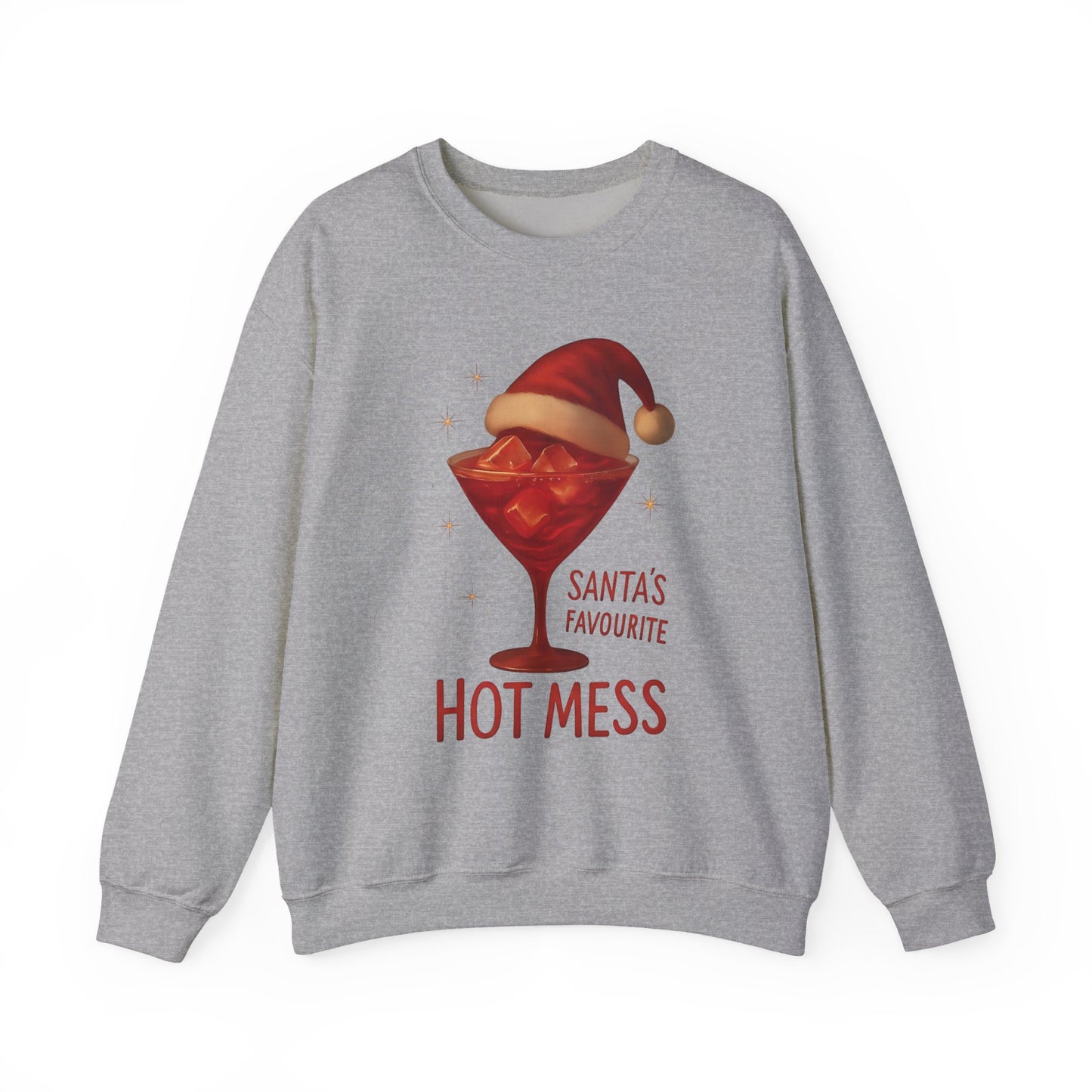 Santa's Favorite Hot Mess Sweater, Christmas Martini, Ugly Christmas Jumper.