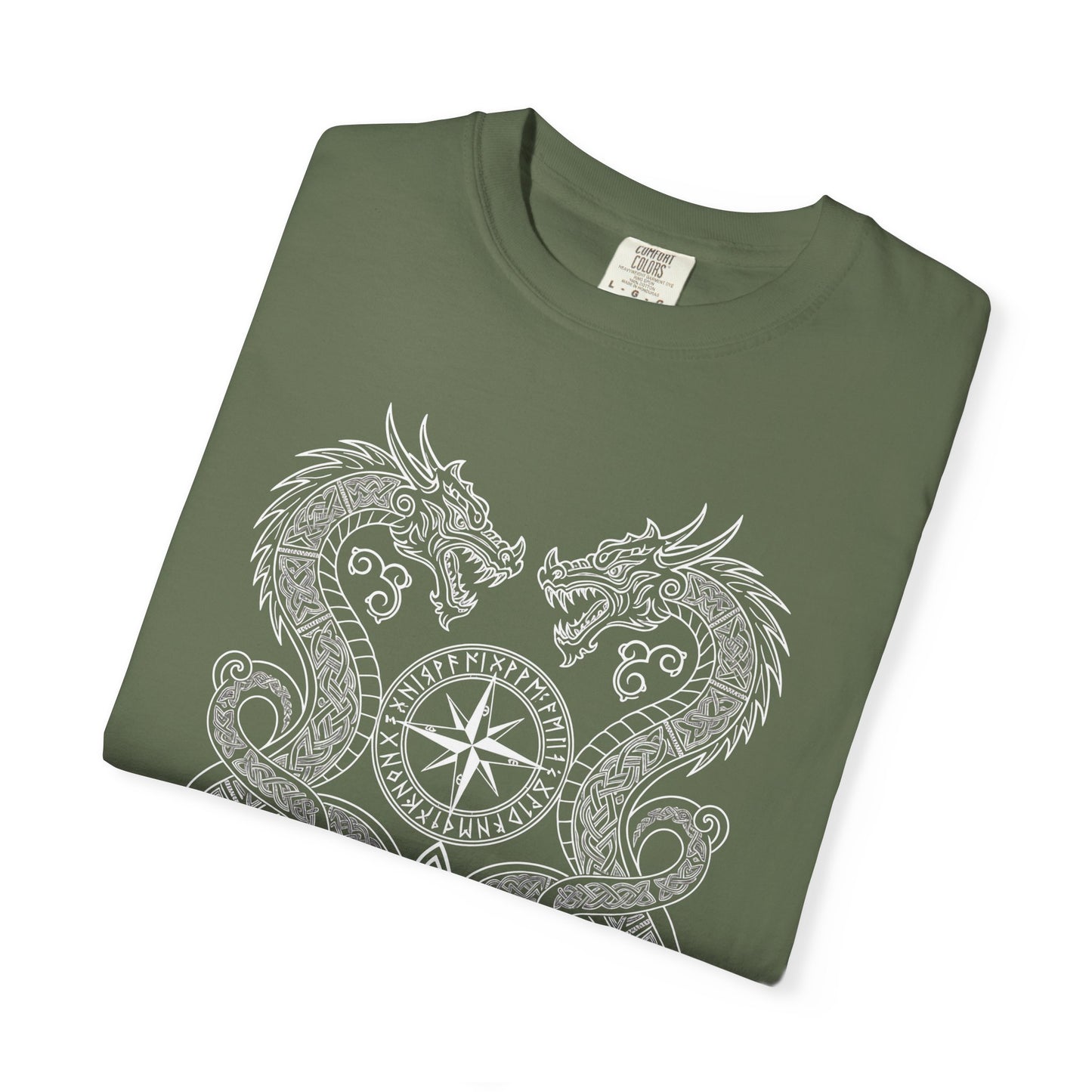 Nordic dragon compass shirt, pagan clothing, comfort colors