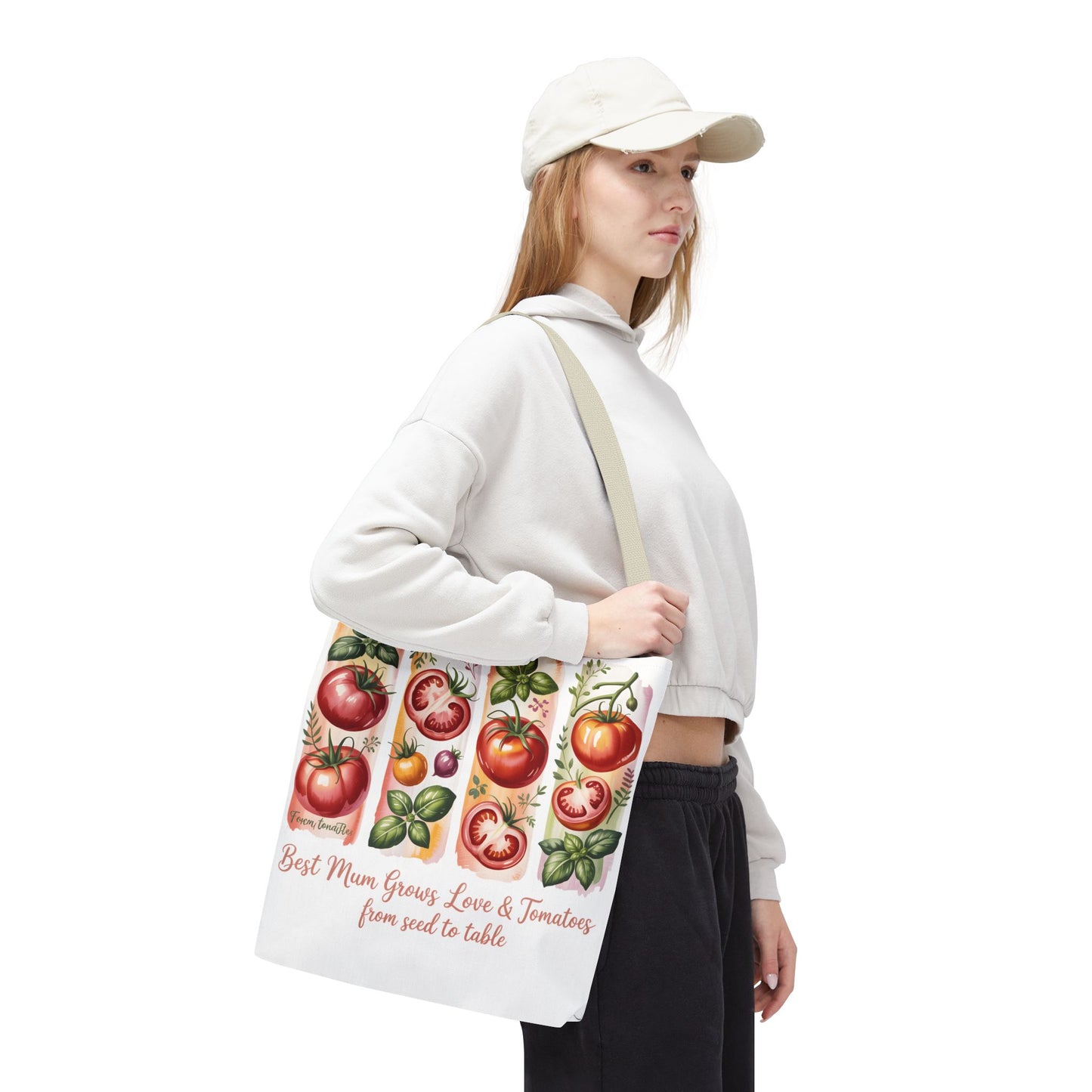 Best Mom Tote Bag, Tomato Garden Lover Design, Perfect Mothers Day Gift for Moms Who Love Gardening and Nature