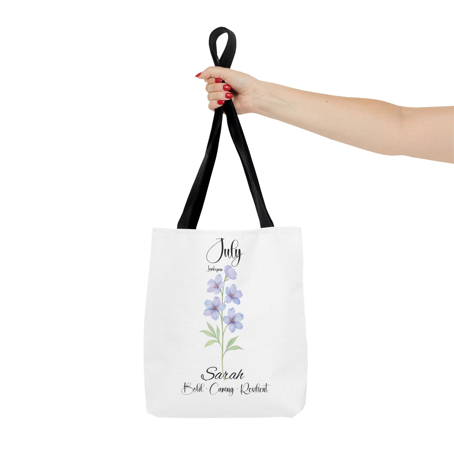 Personalized birth month flower tote bag for her, milestone birthdays, bestfriend gift.