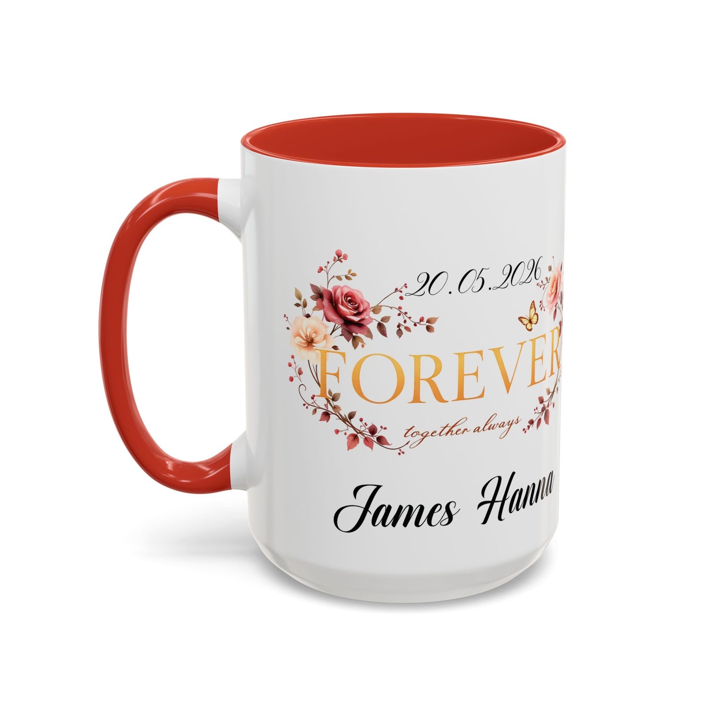 Custom wedding mug, valentines day gift, anniversary mug, bridal shower mug.