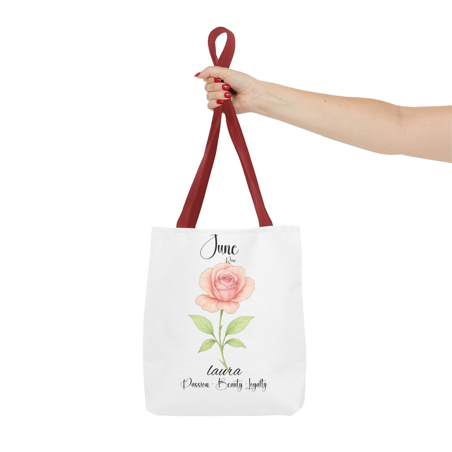 Personlised birth month flower bag for her, milestone birthdays, bestfriend gift.