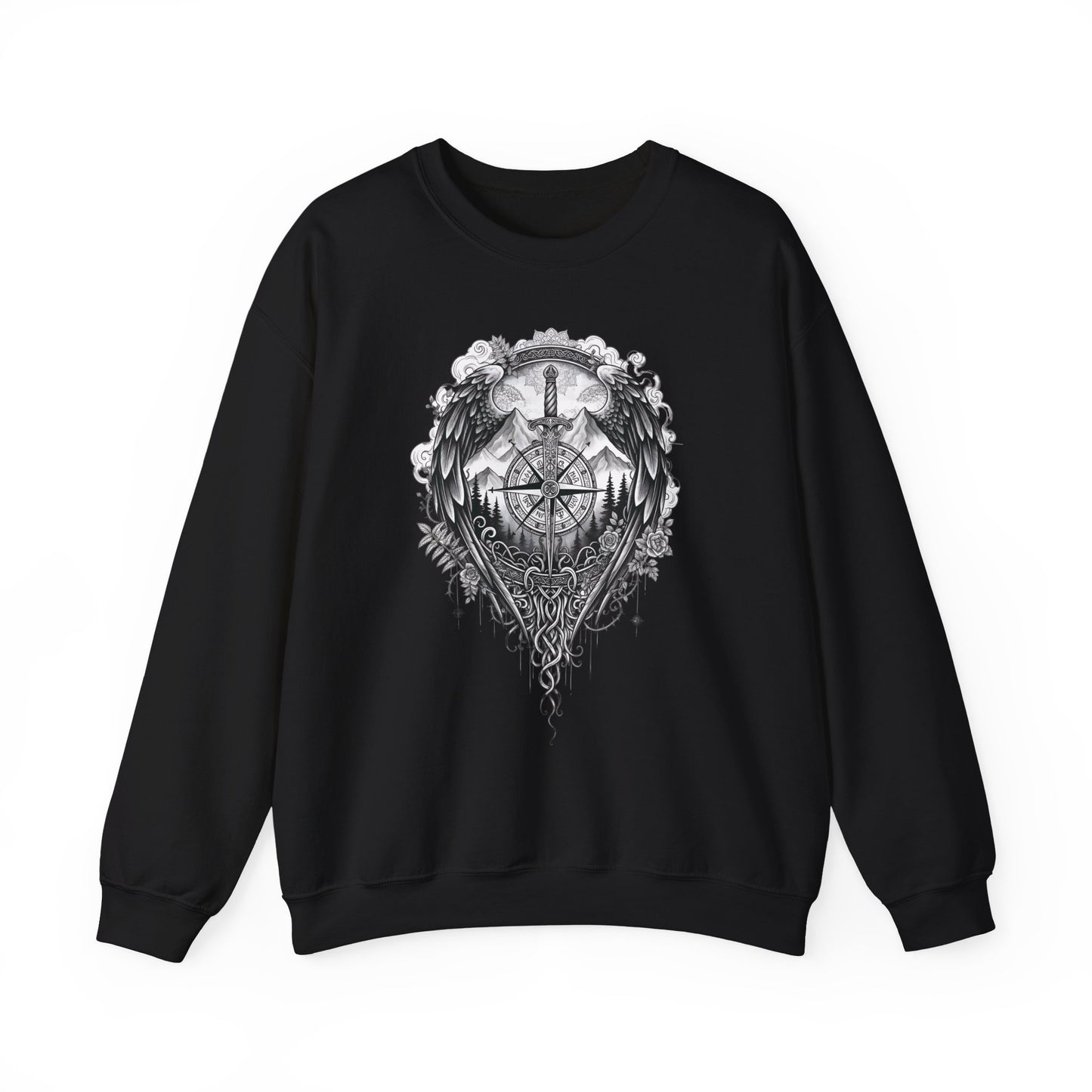 Viking Compass Sweatshirt | Vegvisir Nordic Sweater | Norse Pagan Clothing