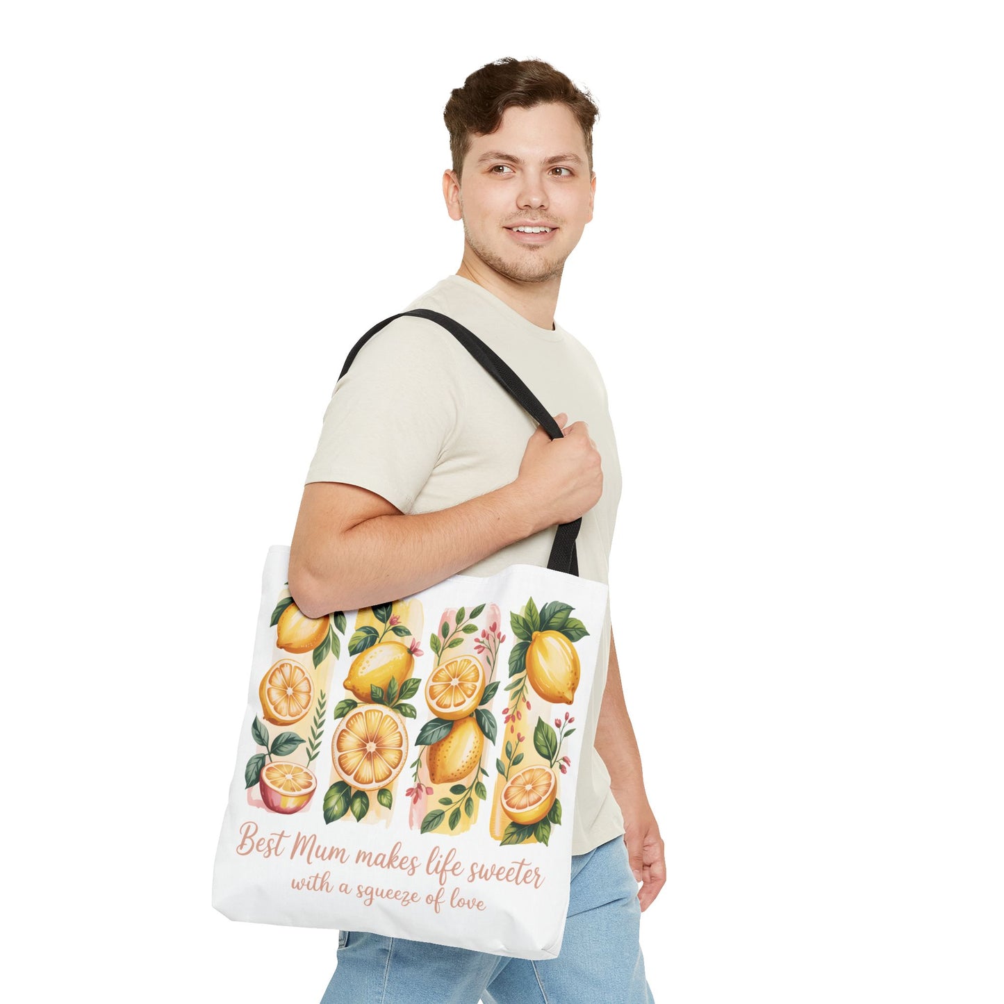 Best Mom Tote Bag, Lemon Print, lemon birthday gift