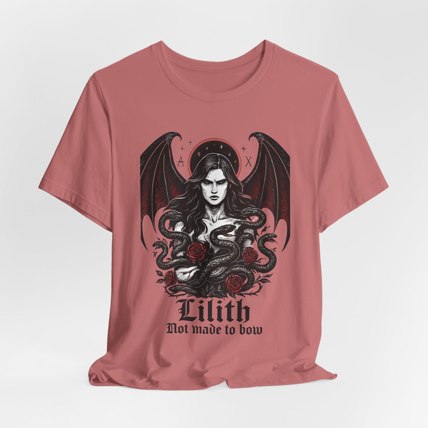 Goddess Lilith Graphic T-shirt, Whether you're drawn to witchy things or simply love the Lilith goddess, this piece adds a touch of mystery and power to your wardrobe.