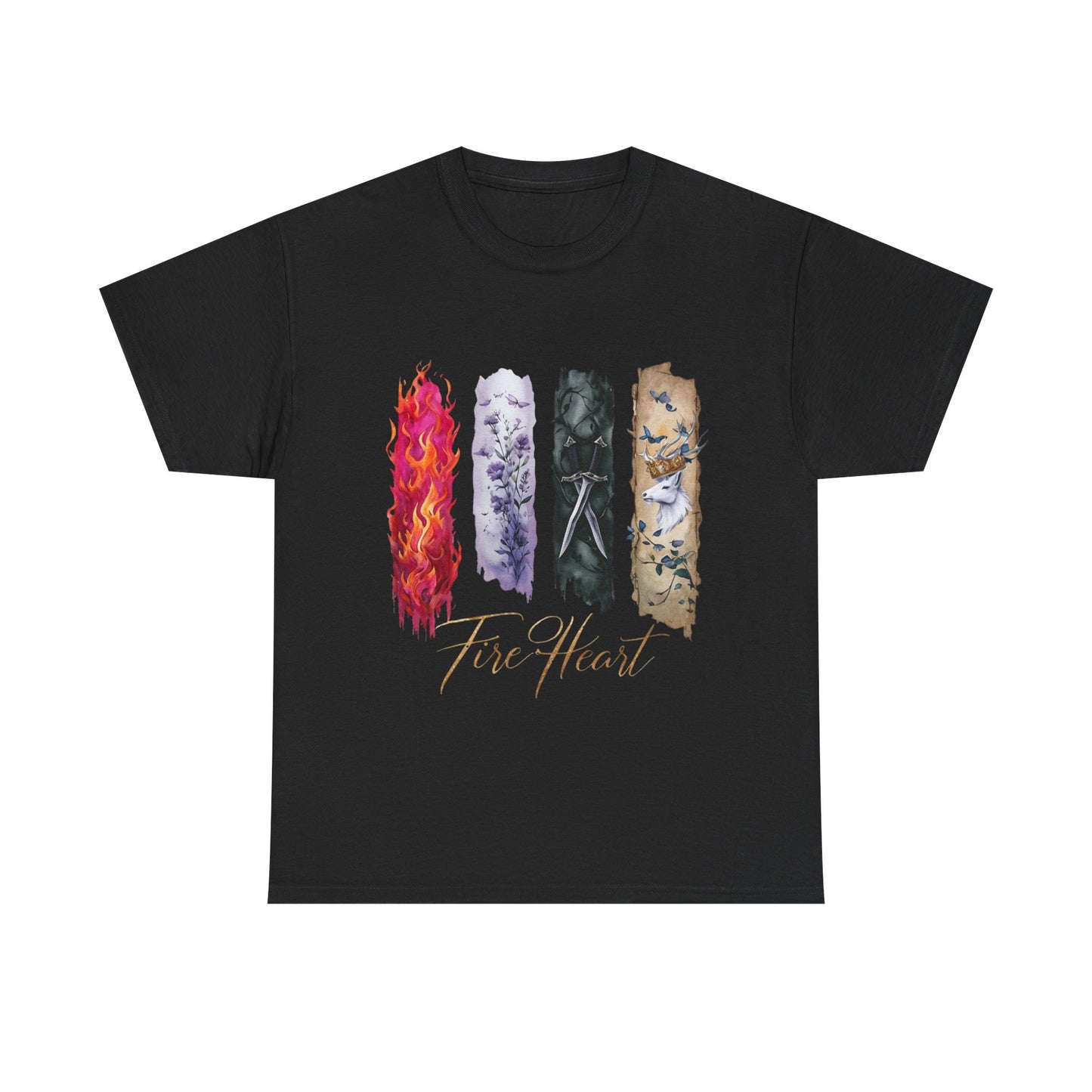 Fire Heart T-Shirt, Heir of Fire Tee, Ignite your wardrobe with the Fire Heart T-Shirt, a must-have for any fan of Sarah J. Maas's enchanting universe.