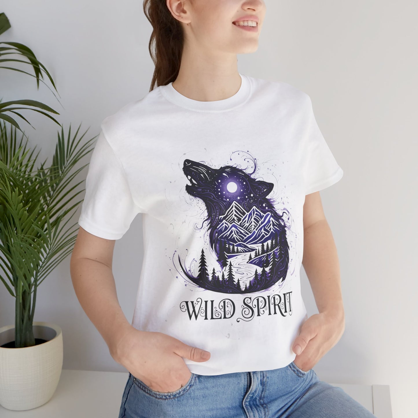 Wild Spirit Wolf Tee - Unisex, wildlife shirt, Gothic Streetwear, Alternative Clothing.