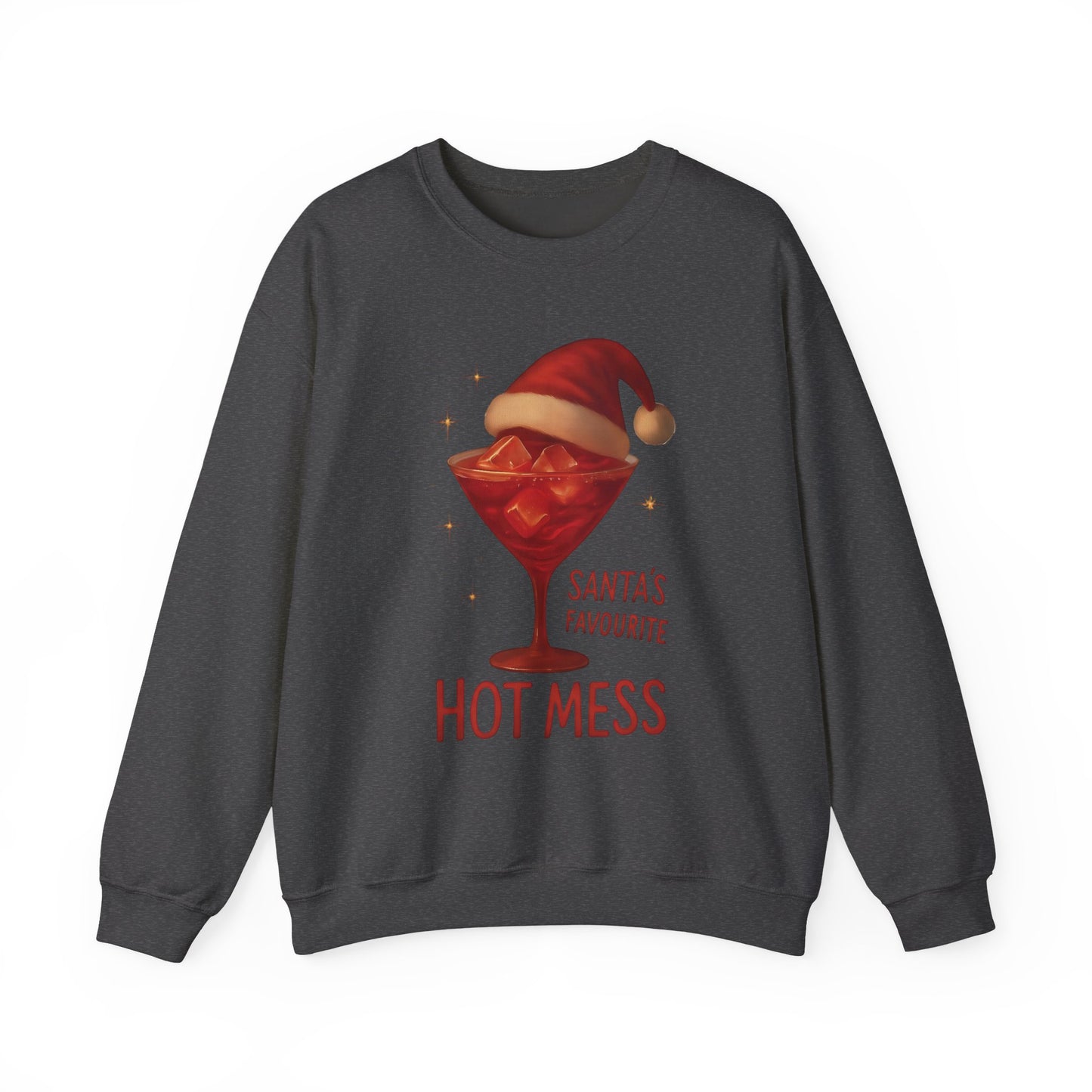 Santa's Favorite Hot Mess Sweater, Christmas Martini, Ugly Christmas Jumper.