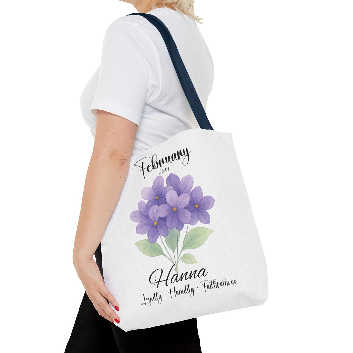 Personalized  floral gift tote bag for her, birth month flower, milestone birthdays, bestfriend gift.