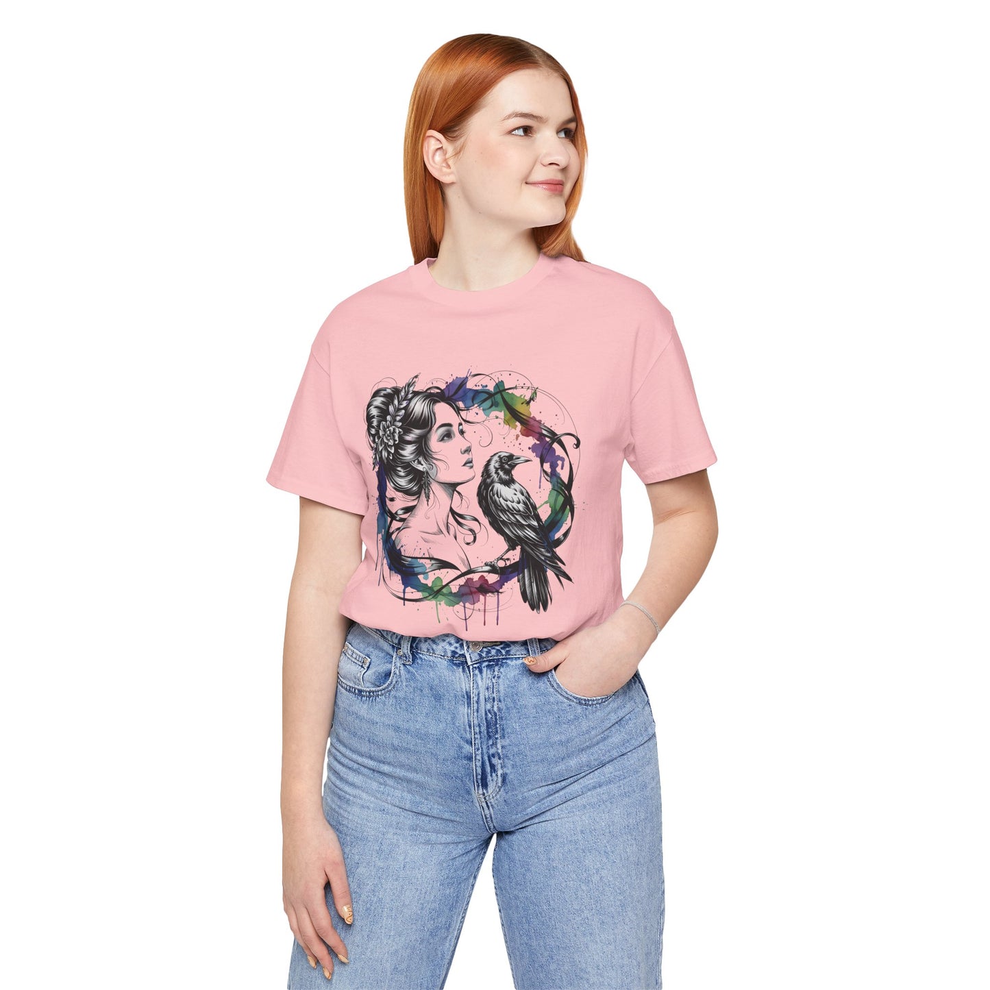 Raven Tee, goddessshirt, festival tshirt, witchy gift for her.