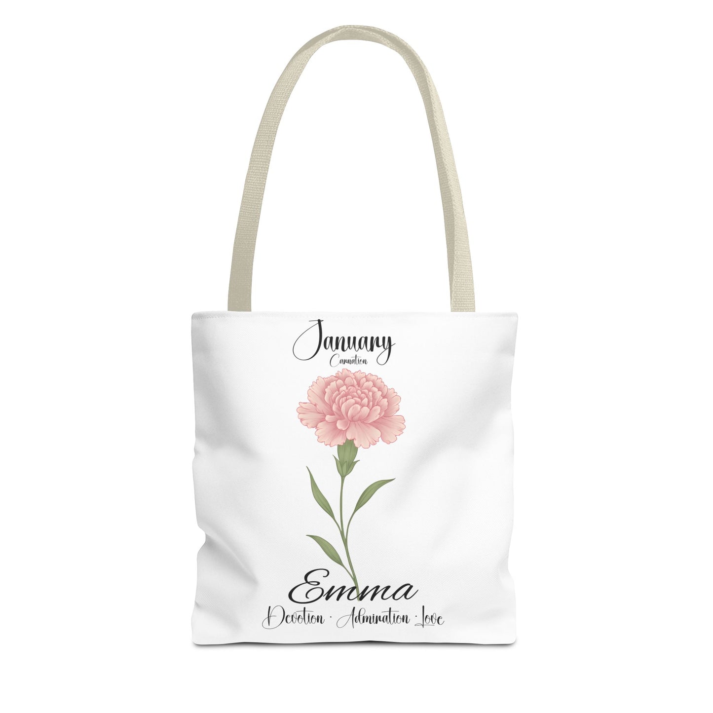 Personlized Birth Month Flower Tote Bag, Botanical Aesthetic Canvas Tote Bag, Bestfriend Gift