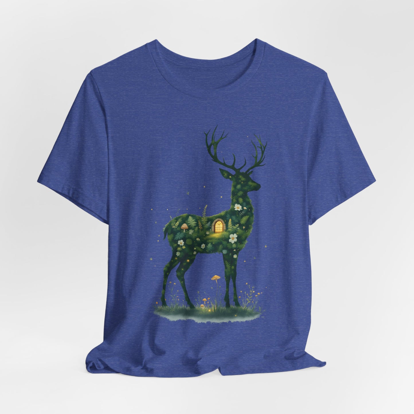 Moss Deer Silhouette Shirt, Forestcore Tee, Botanical Nature Animal Print, Woodland Gift