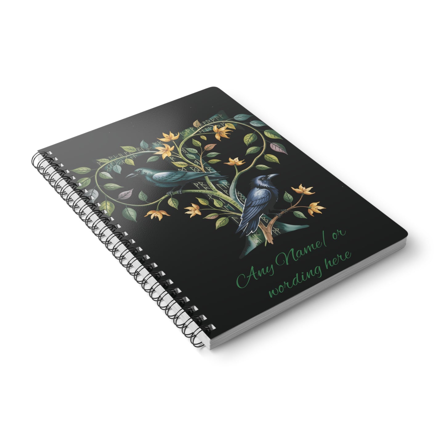 Personalized Norse Witchy Monogram A5 Notebook, Custom Journal,Monogram Notebook, Grimoire Journal, Book Of Shadows, Viking Grimoire Journal