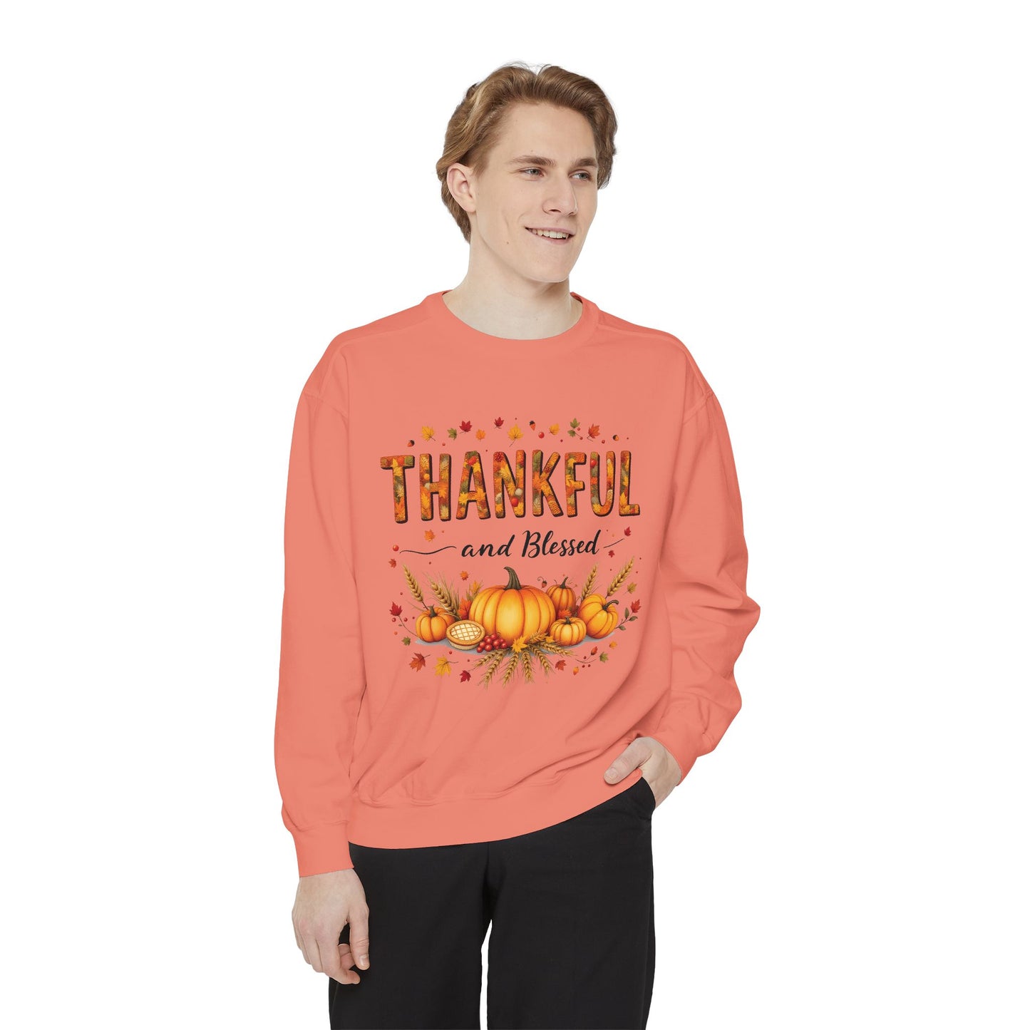 Thankful and Blessed Sweatshirt, Cozy Fall Apparel, Thankful Blessed ,Cotton, Fall Harvest Top, Gratitude Casual Wear.