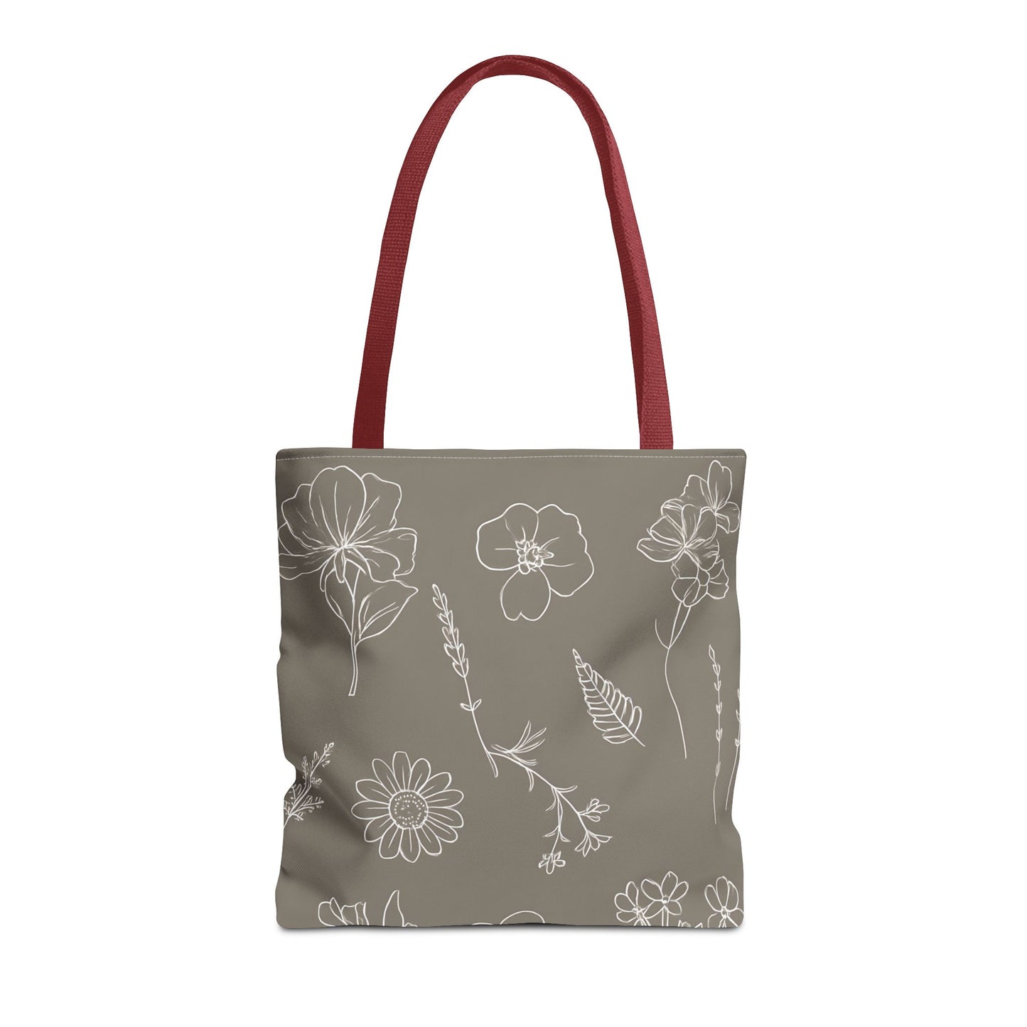 Floral Tote Bag, hand drawn vintage flowers
