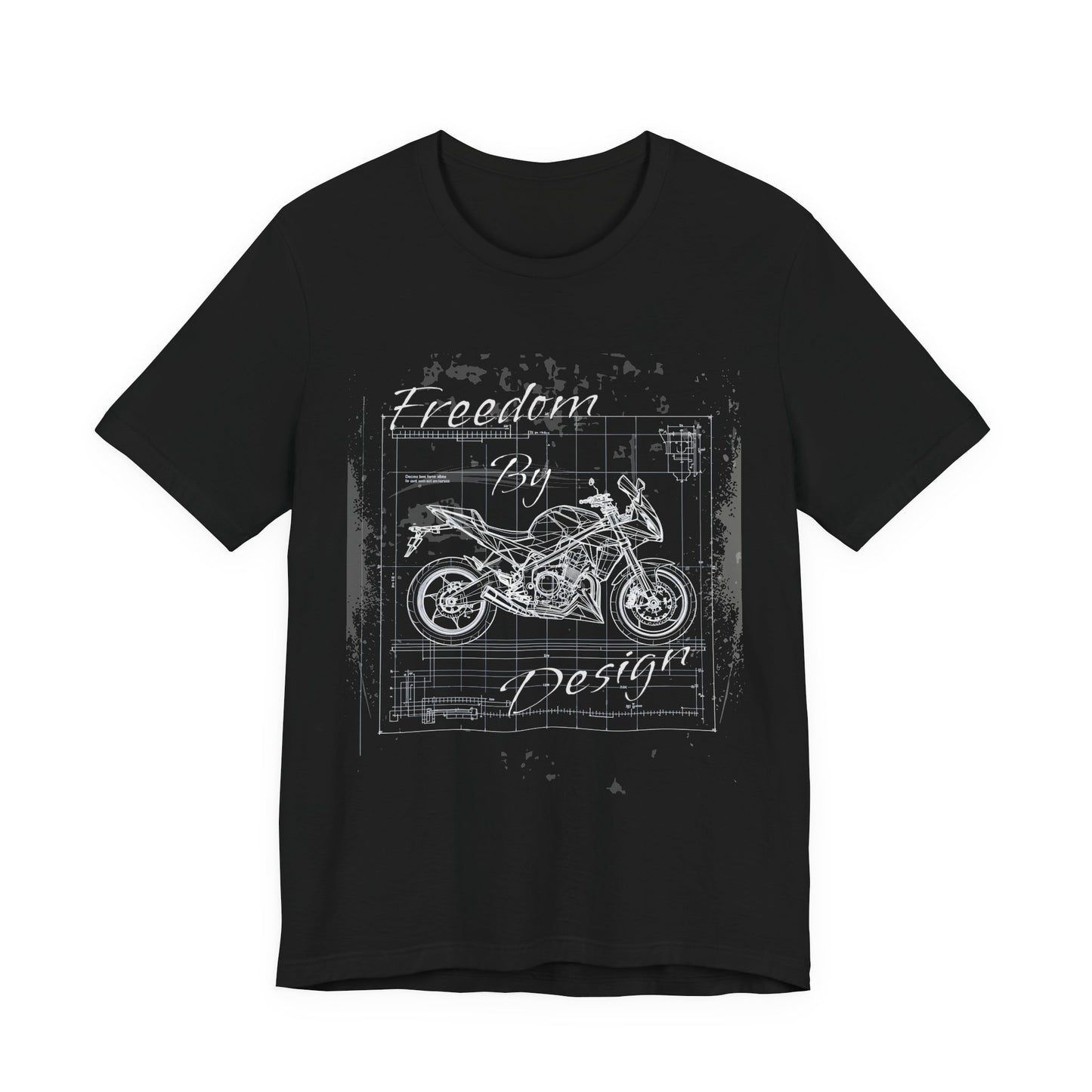 Freedom By Design Motorcycle T-Shirt , Blueprint Motorbike Tee , Biker Dad Gift , Mechanic Shirt , Motorcycle Rider Gift for Him